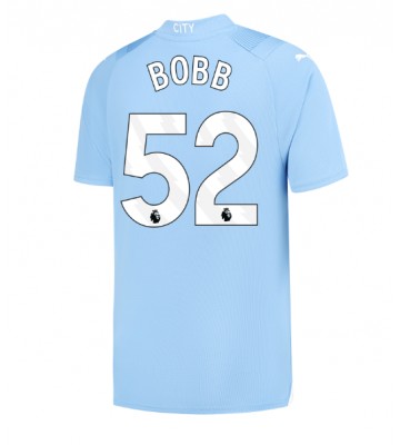 Manchester City Oscar Bobb #52 Primera Equipación 2023-24 Manga Corta